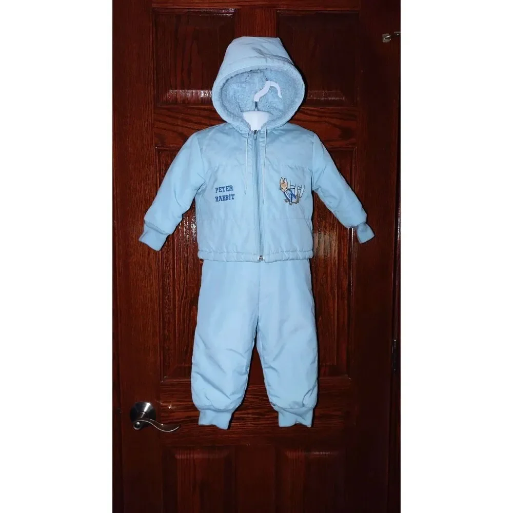 Vintage Baby Snowsuit Peter Rabbit Pants Coat Beatrix Potter Nostalgic Rare 2PC